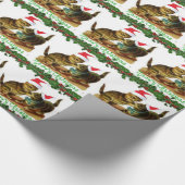 Vintage Kerstmis Kittens Holiday inpakpapier (Hoek)