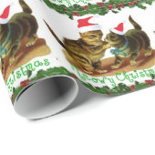 Vintage Kerstmis Kittens Holiday inpakpapier (Rol Hoek)