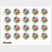 Vintage Kerstmis klokken Ronde Sticker (Vel)