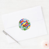 Vintage Kerstmis klokken Ronde Sticker (Envelop)