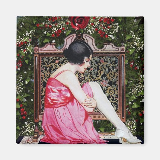 Vintage Kerstmis Koelkast Magnet (Voorkant)