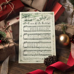 Vintage Kerstmis komt allemaal uit de bus Feestdagen Kaart<br><div class="desc">muziek van "O come All Ye Faithful". Mooie afbeeldingen met paardslee en een kerk op een sneeuwkerochtend. Het omgekeerde heeft elegante gouden accenten en witte was,  die kan worden verwijderd als je wilt.</div>