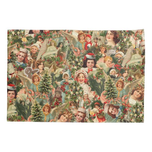 Vintage kerstmis kussensloop (Achterkant)