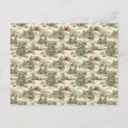 Vintage Kerstmis Land Winter Scenery Feestdagenkaart (Voorkant)