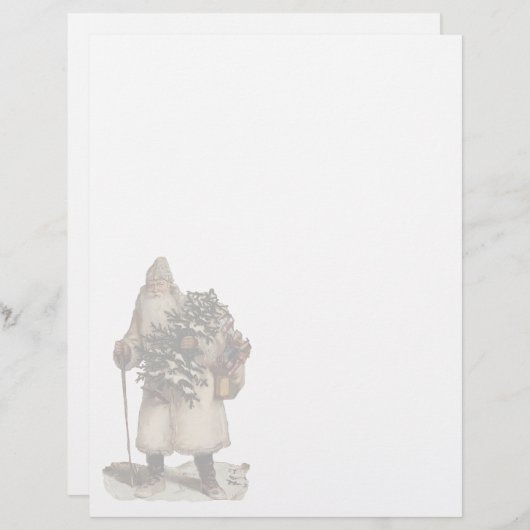 Vintage Kerstmis Letterhead Stationery (Voorkant / Achterkant)