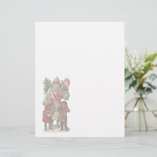 Vintage Kerstmis Letterhead Stationery (Staand voorkant)