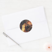 Vintage Kerstmis, liefde en Romance Couple Ronde Sticker (Envelop)