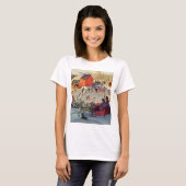 Vintage Kerstmis, Liefde en Romance Sleigh T-shirt (Voorkant volledig)