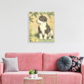 Vintage Kerstmis, luidop onder kerstboom Canvas Afdruk (Insitu (Woonkamer))