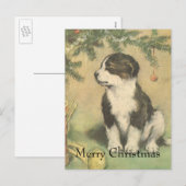 Vintage Kerstmis, luidop onder kerstboom Feestdagenkaart (Voorkant / Achterkant)