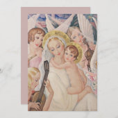 Vintage Kerstmis, Madonna met kind (1935) Feestdagenkaart (Voorkant / Achterkant)