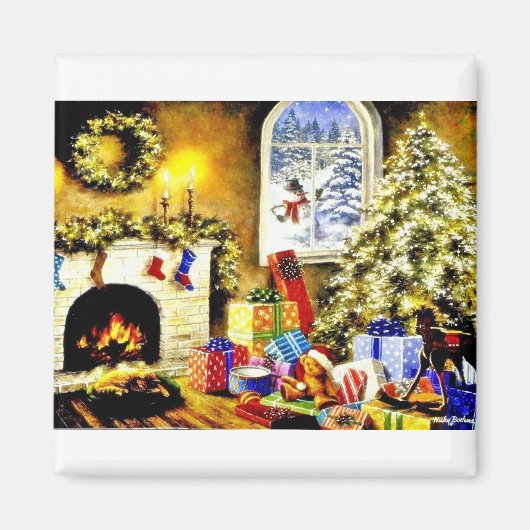 Vintage Kerstmis Magneet (Voorkant)
