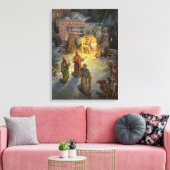 Vintage kerstmis met bezoek aan Magi Canvas Afdruk (Insitu (Woonkamer))