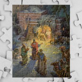 Vintage kerstmis met bezoek aan Magi Legpuzzel