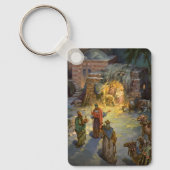 Vintage kerstmis met bezoek aan Magi Sleutelhanger (Voorkant)