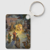 Vintage kerstmis met bezoek aan Magi Sleutelhanger (Achterkant)