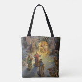 Vintage kerstmis met bezoek aan Magi Tote Bag (Achterkant)