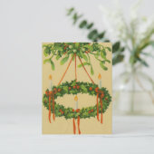 Vintage Kerstmis met Chandelier Feestdagenkaart (Staand voorkant)