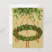 Vintage Kerstmis met Chandelier Feestdagenkaart (Voorkant / Achterkant)