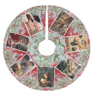 Vintage Kerstmis met foto Collage Kerstboom Rok