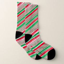 Vintage Kerstmis met groene rode rode hond Sokken