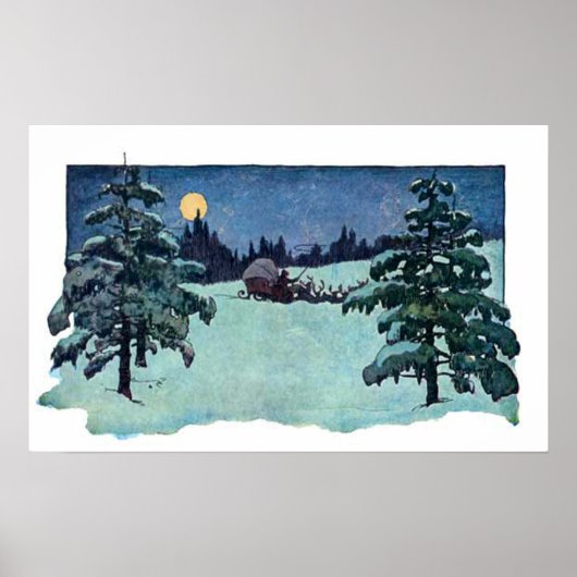 Vintage Kerstmis met kerstmis Poster (Voorkant)