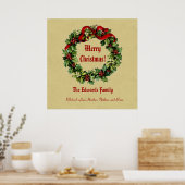 Vintage Kerstmis met Merry Kerstmis Ecru 02 Poster (Keuken)