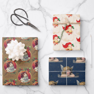 Vintage Kerstmis met nostalgische kerstmis Inpakpapier Vel