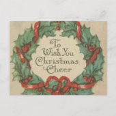 Vintage Kerstmis met wensen Feestdagenkaart (Voorkant)