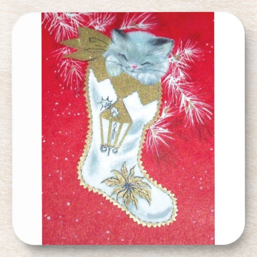 Vintage Kerstmis Middeleeuwen Onderzetter (Voorkant)