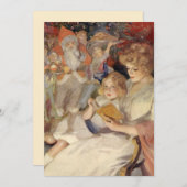 Vintage Kerstmis, Moeder en Dochter Uitnodiging (Voorkant / Achterkant)