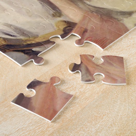 Vintage Kerstmis, moeder leest slaapverhaal Legpuzzel (Zijkant)