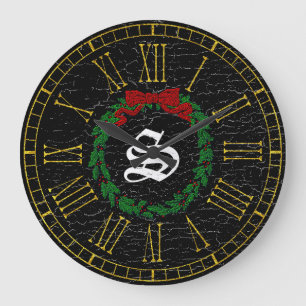 Vintage Kerstmis - Monogram Grote Klok