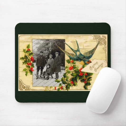 Vintage Kerstmis Mousepad Muismat (Met muis)