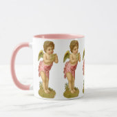 Vintage Kerstmis, Musician Angel met Pan Pipes Mok (Links)