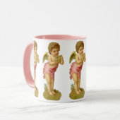 Vintage Kerstmis, Musician Angel met Pan Pipes Mok (Voorkant links)