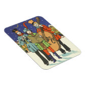 Vintage Kerstmis, Musicians die met muziek spelen Magneet (Rechterzijde)