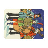 Vintage Kerstmis, Musicians die met muziek spelen Magneet (Horizontaal)