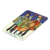 Vintage Kerstmis, Musicians die met muziek spelen Magneet (Linkerzijde)