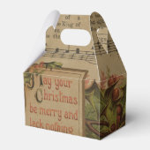 Vintage Kerstmis Muziek Blad Vakantie Bedankdoosjes (Voorkant Zijde)