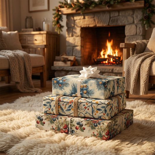 Vintage Kerstmis Naadloos Patroon Inpakpapier Vel