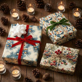 Vintage Kerstmis Naadloos Patroon Inpakpapier Vel