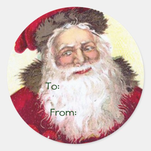 Vintage Kerstmis Naam Tags Ronde Sticker (Voorkant)