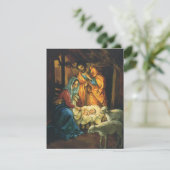 Vintage Kerstmis Nativiteit, Baby Jesus Invitation Kaart (Staand voorkant)