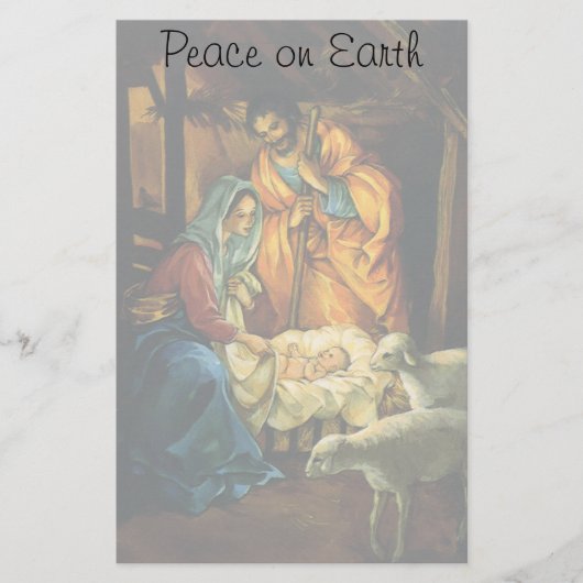 Vintage Kerstmis Nativiteit, Baby Jezus in Manger (Voorkant)