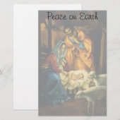 Vintage Kerstmis Nativiteit, Baby Jezus in Manger (Voorkant / Achterkant)