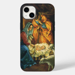 Vintage Kerstmis Nativiteit, Baby Jezus in Manger Case-Mate iPhone 14 Plus Hoesje