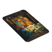 Vintage Kerstmis Nativiteit, Baby Jezus in Manger Magneet (Rechterzijde)