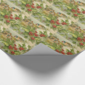 Vintage Kerstmis Nest Cadeaupapier (Hoek)