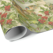 Vintage Kerstmis Nest Cadeaupapier (Rol Hoek)
